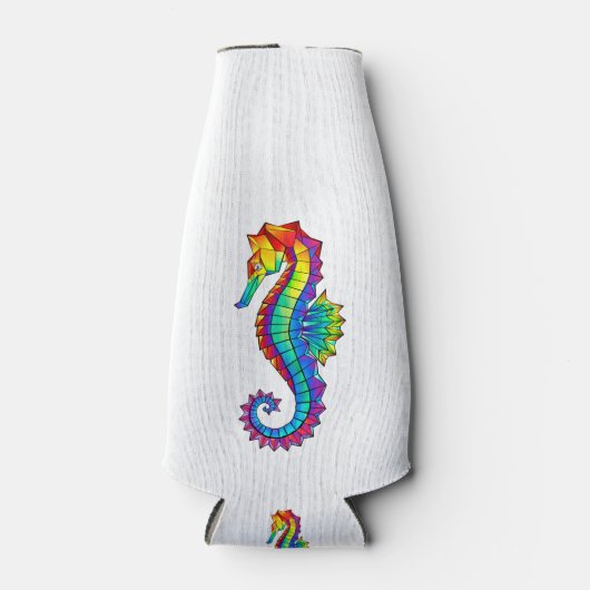 Rainbow Polygonal Seepferd Flaschenkühler (Vorderseite)