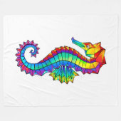 Rainbow Polygonal Seepferd Fleecedecke (Vorderseite (Horizontal))