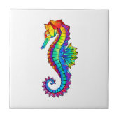 Rainbow Polygonal Seepferd Fliese (Vorderseite)