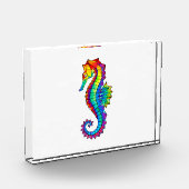 Rainbow Polygonal Seepferd Fotoblock (Links)