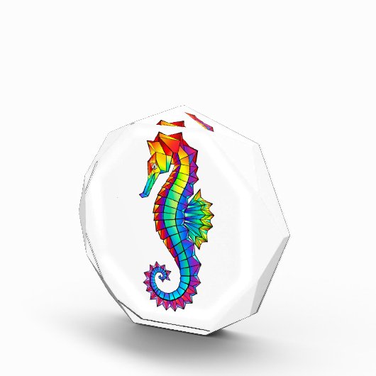 Rainbow Polygonal Seepferd Fotoblock (Rechts)