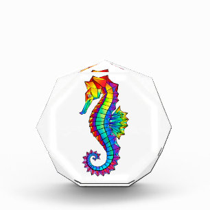Rainbow Polygonal Seepferd Fotoblock