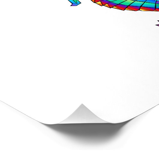 Rainbow Polygonal Seepferd Fotodruck (Ecke)