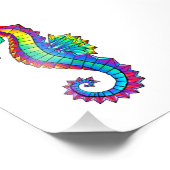 Rainbow Polygonal Seepferd Fotodruck (Ecke)