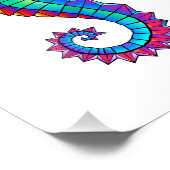 Rainbow Polygonal Seepferd Fotodruck (Ecke)