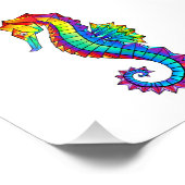 Rainbow Polygonal Seepferd Fotodruck (Ecke)