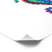 Rainbow Polygonal Seepferd Fotodruck (Ecke)
