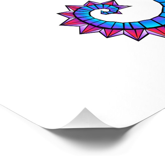 Rainbow Polygonal Seepferd Fotodruck (Ecke)