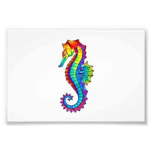 Rainbow Polygonal Seepferd Fotodruck (Vorne)