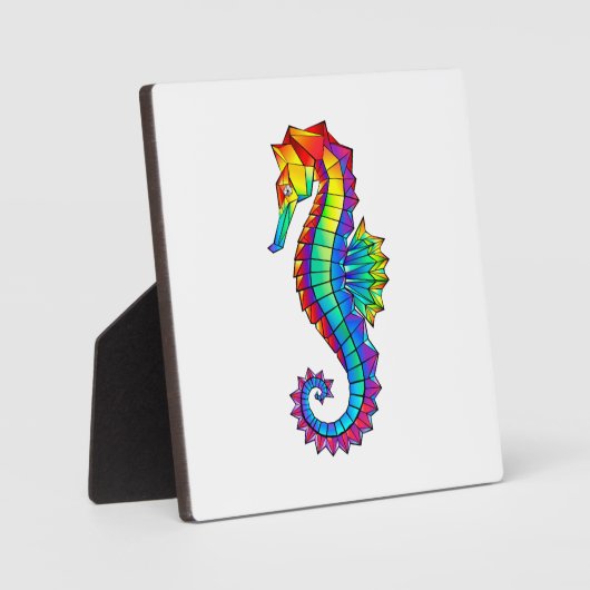 Rainbow Polygonal Seepferd Fotoplatte (Vorderseite)