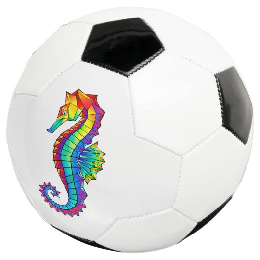 Rainbow Polygonal Seepferd Fußball (Dreiviertel)