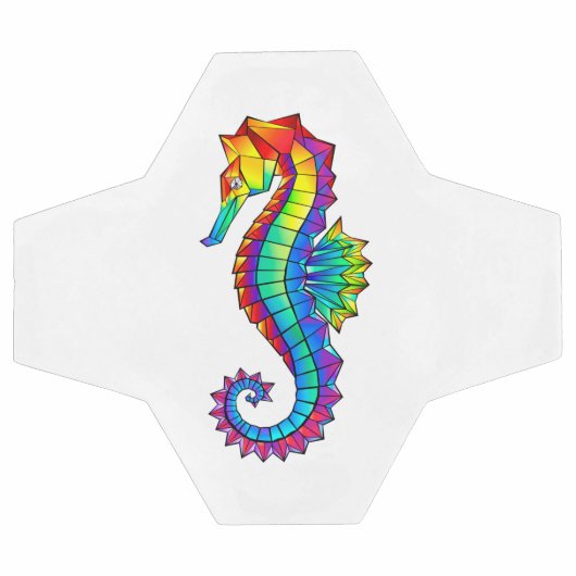 Rainbow Polygonal Seepferd Fußball (Flach)