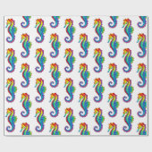 Rainbow Polygonal Seepferd Geschenkpapier (Flach)