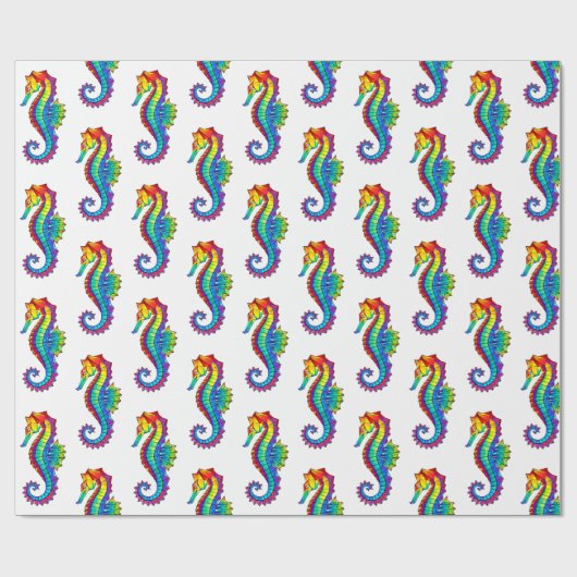 Rainbow Polygonal Seepferd Geschenkpapier (Flach)
