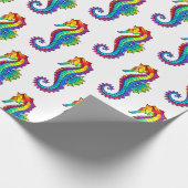 Rainbow Polygonal Seepferd Geschenkpapier (Ecke)