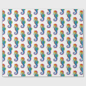 Rainbow Polygonal Seepferd Geschenkpapier (Flach)