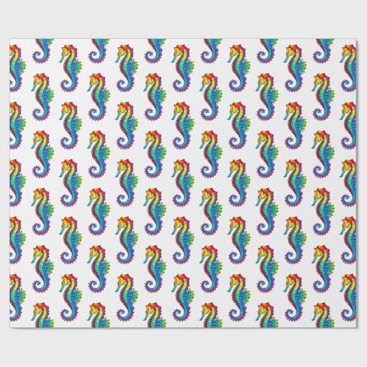 Rainbow Polygonal Seepferd Geschenkpapier (Flach)