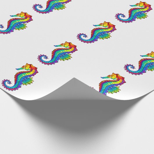 Rainbow Polygonal Seepferd Geschenkpapier (Ecke)