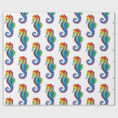 Rainbow Polygonal Seepferd Geschenkpapier (Flach)