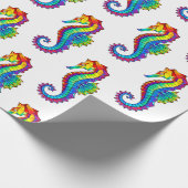 Rainbow Polygonal Seepferd Geschenkpapier (Ecke)