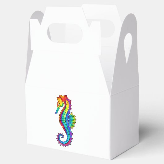Rainbow Polygonal Seepferd Geschenkschachtel (Geöffnet)