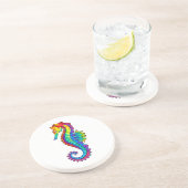 Rainbow Polygonal Seepferd Getränkeuntersetzer (Seite)