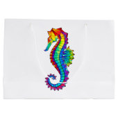 Rainbow Polygonal Seepferd Große Geschenktüte (Rückseite)