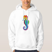 Rainbow Polygonal Seepferd Hoodie (Vorderseite)