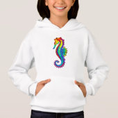 Rainbow Polygonal Seepferd Hoodie (Vorderseite)