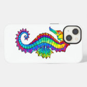 Rainbow Polygonal Seepferd iPhone Hülle (Rückseite (Horizontal))