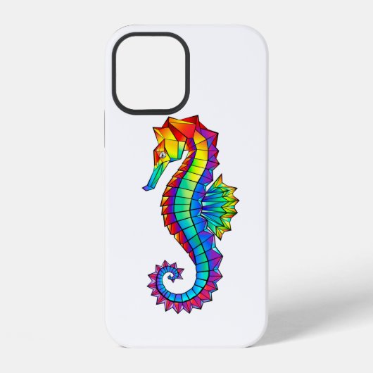 Rainbow Polygonal Seepferd iPhone Hülle (Rückseite)