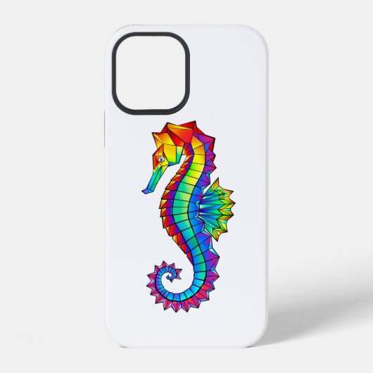Rainbow Polygonal Seepferd iPhone Hülle (Rückseite)