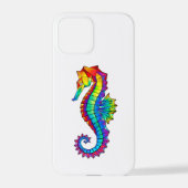 Rainbow Polygonal Seepferd iPhone Hülle (Rückseite)