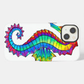 Rainbow Polygonal Seepferd iPhone Hülle (Rückseite (Horizontal))