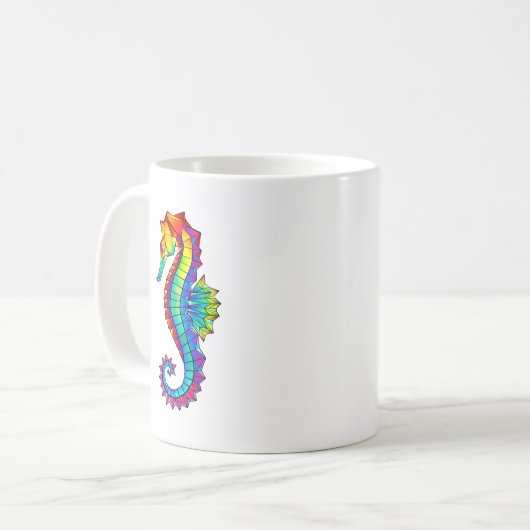 Rainbow Polygonal Seepferd Kaffeetasse (Vorderseite Links)