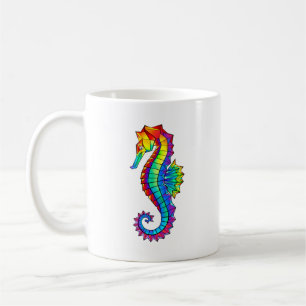 Rainbow Polygonal Seepferd Kaffeetasse
