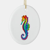 Rainbow Polygonal Seepferd Keramik Ornament (Rechts)