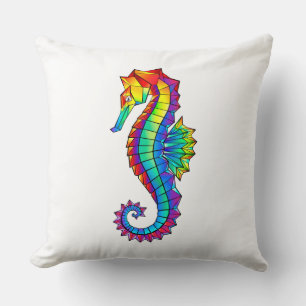 Rainbow Polygonal Seepferd Kissen