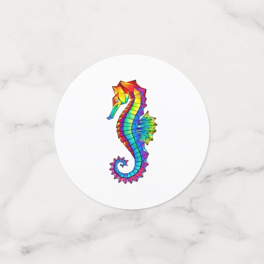 Rainbow Polygonal Seepferd Konfetti (Klein Vorderseite)