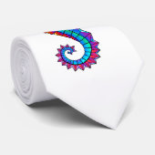 Rainbow Polygonal Seepferd Krawatte (Gerollt)