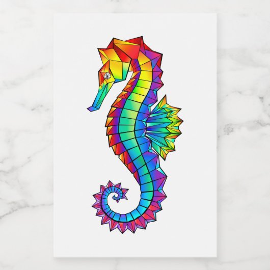 Rainbow Polygonal Seepferd Lebensmitteletikett (Einzelnes Label)