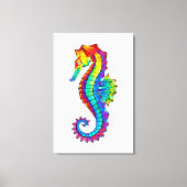 Rainbow Polygonal Seepferd Leinwanddruck (Vorderseite)