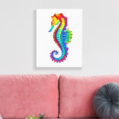 Rainbow Polygonal Seepferd Leinwanddruck (Insitu (Wohnzimmer))