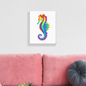 Rainbow Polygonal Seepferd Leinwanddruck (Insitu (Wohnzimmer))