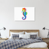 Rainbow Polygonal Seepferd Leinwanddruck (Insitu (Schlafzimmer))