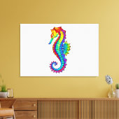 Rainbow Polygonal Seepferd Leinwanddruck (Insitu (Wohnzimmer))