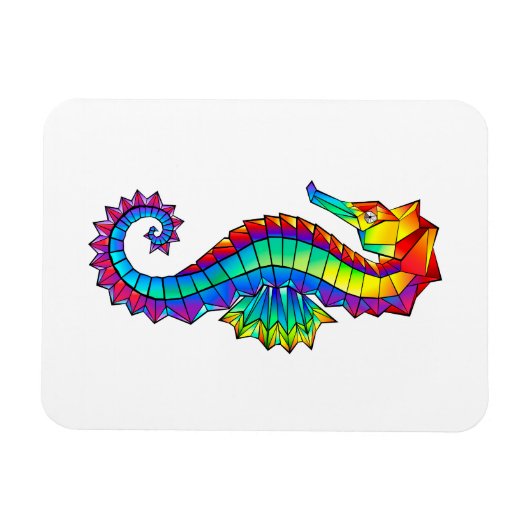 Rainbow Polygonal Seepferd Magnet (Horizontal)