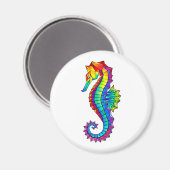 Rainbow Polygonal Seepferd Magnet (Vorderseite/Rückseite)