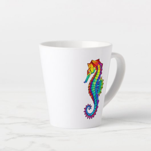 Rainbow Polygonal Seepferd Milchtasse (Rechte Ecke)