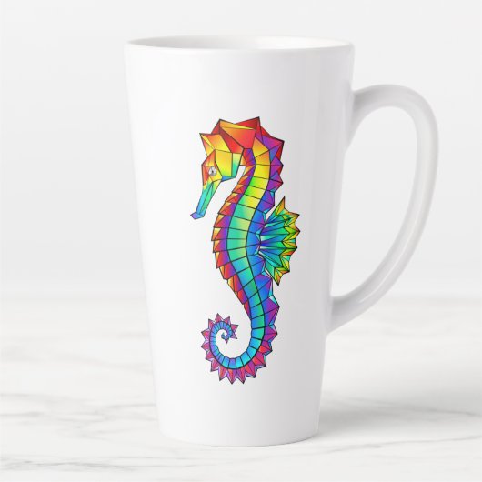 Rainbow Polygonal Seepferd Milchtasse (Rechts)